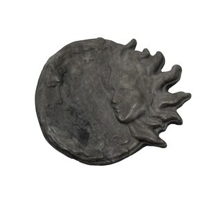 Natural Silver Obsidian Carved Celestial Sun Moon Reiki Healing Whimsigoth